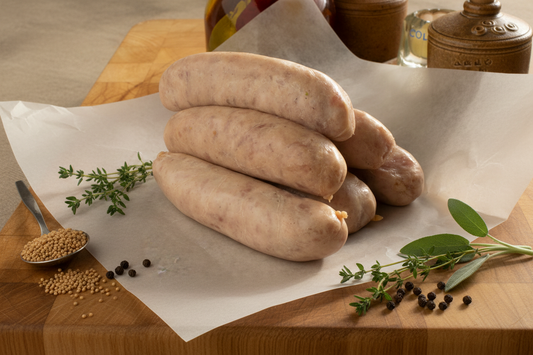 Dingley Dell Sausages in elegant setting